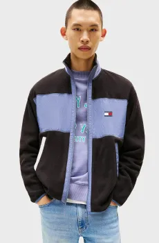 Мужская черная ветровка TJM RLX FZ POLAR FLEECE Черный L Tommy Jeans DM0DM21906