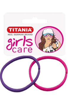 Набор резинок для волос TITANIA, эластичные 4.5 см, 2 мм, 9 шт (7995 GIRL)