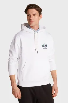 Мужское белое худи HILFIGER SMALL CREST Белый L Tommy Hilfiger MW0MW37462