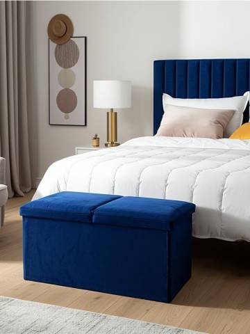 Пуф із функцією зберігання - темно-синій