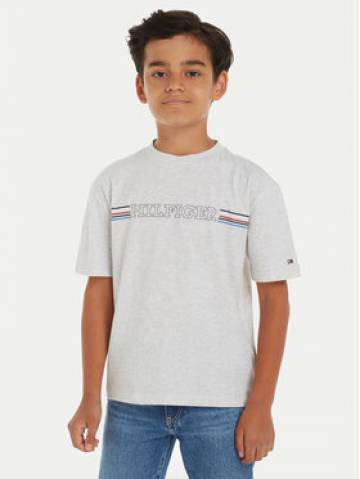Tommy Hilfiger Футболка Stripe Chest KB0KB09105 Сірий Regular Fit Tommy Hilfiger Футболка Stripe Chest KB0KB09105 Сірий Regular Fit