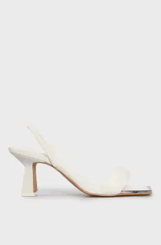 Женские белые кожаные босоножки KATHRYN Белый 39 DKNY K1550418