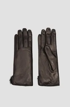 Женские черные кожаные перчатки Черный 6.5 Baldinini F3B032XXNAPT;0000