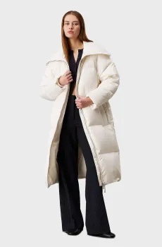 Женский белый пуховик MW PADDED SATIN COAT Белый M Calvin Klein K20K207721