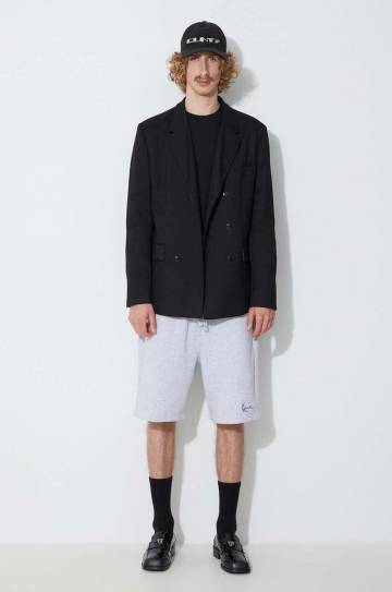 Хлопковые шорты Karl Kani цвет серый однотонные KKMQ22003-grey Хлопковые шорты Karl Kani цвет серый однотонные KKMQ22003-grey