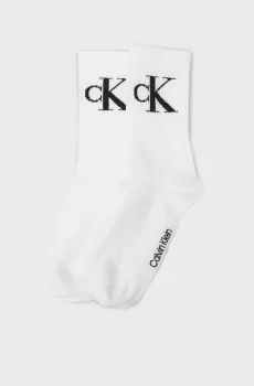 Женские белые носки (2 пары) CKJ WOMEN  SOCK 2P MONOGRAM Белый 39-42 Calvin Klein 701228811