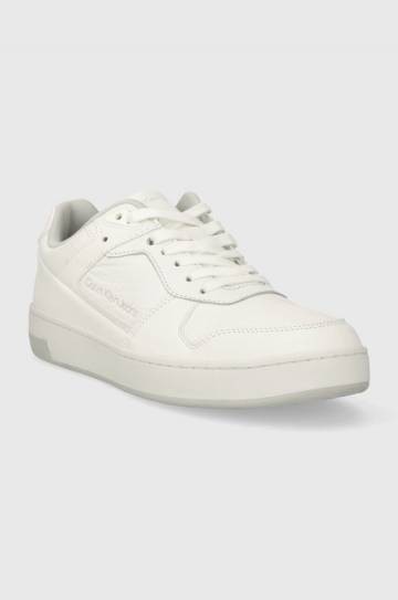 Кроссовки Calvin Klein Jeans BASKET CUPSOLE LOW LTH IN SAT цвет белый YM0YM00867 Кроссовки Calvin Klein Jeans BASKET CUPSOLE LOW LTH IN SAT цвет белый YM0YM00867