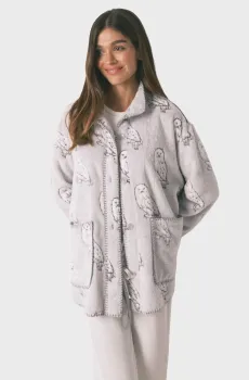 Женский серый халат с узором Hedwig Серый XL womensecret 4412216