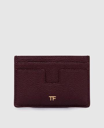 Фиолетовый кожаный картхолдер с монограммой логотипа