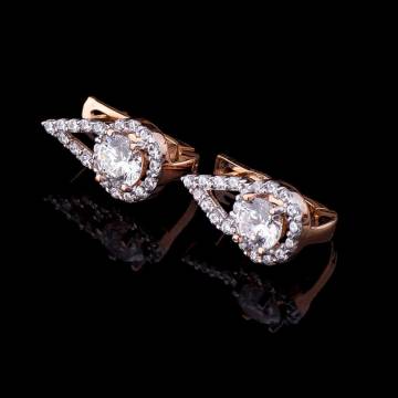Золотые серьги с фианитами с02693 Золотые серьги с фианитами с02693