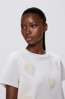 Reserved - Футболка с вышитой аппликацией - кремовий - 198HT-01X