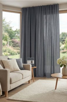 Штора на стрічці - темно-сірий