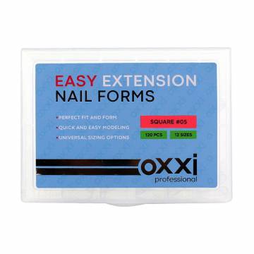 Верхние формы для наращивания ногтей Oxxi Professional Nail Forms 05 Square, 120 шт