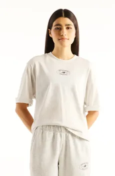 Женская бежевая футболка Reimagined Бежевый M New Balance WT62C26KAHH