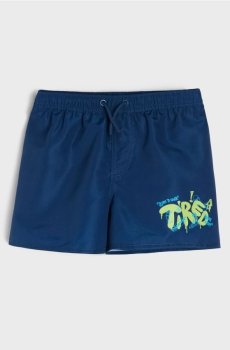 Шорти для плавання з принтом - темно-синій