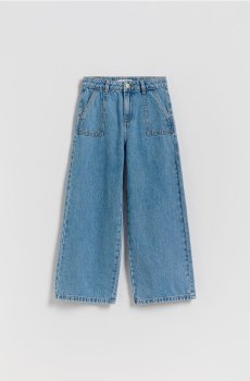 Reserved - Джинси super wide leg - синій - 617FZ-55J