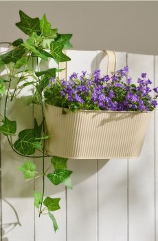 Кашпо для підвішування на перила - кремовий