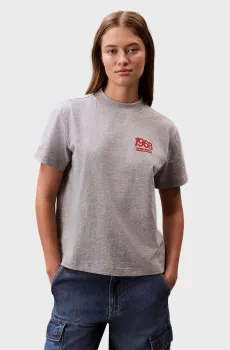 Женская серая футболка SS CLASSIC LOGO Серый XS Calvin Klein Jeans LV047C835G