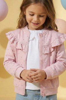 Бомбер-світшот з декоративними воланами - світло-ліловий