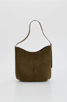 Reserved - Сумка-шопер з екошкіри - коричневувато-зелений - 841FC-78X