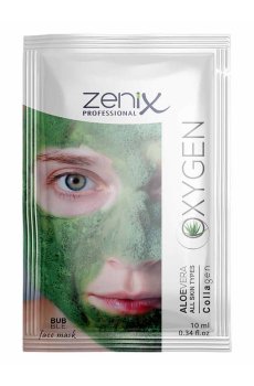 Кислородная маска для лица Zenix Professional Oxygen с алоэ вера, 10 мл