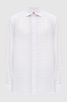 Белая рубашка из хлопка в клетку