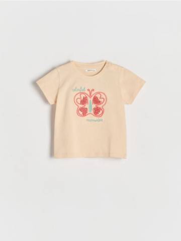 Reserved - Футболка з вишивкою - бежевий - 278DB-08X Reserved - Футболка з вишивкою - бежевий - 278DB-08X