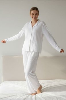 Однотонна двокомплектна піжама - білий