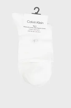 Женские белые носки (2 пары) CK WOMEN SHORT SOCK  ROLL TOP Белый 35-38 Calvin Klein 701229681
