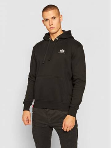 Alpha Industries Світшот Basic Hoody Small Logo 196318 Чорний Regular Fit Alpha Industries Світшот Basic Hoody Small Logo 196318 Чорний Regular Fit