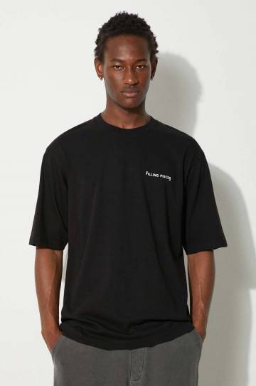 Хлопковая футболка Filling Pieces Boxy цвет чёрный однотонный 74413781861 Хлопковая футболка Filling Pieces Boxy цвет чёрный однотонный 74413781861