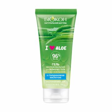 Увлажняющий гель для лица и тела Біокон I Love Aloe с гиалуроновой кислотой, 200 мл Увлажняющий гель для лица и тела Біокон I Love Aloe с гиалуроновой кислотой, 200 мл