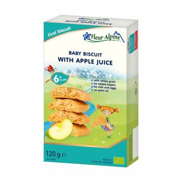 Детское печенье Fleur Alpine Organic с яблочным соком, от 6 месяцев, 120 г Детское печенье Fleur Alpine Organic с яблочным соком, от 6 месяцев, 120 г