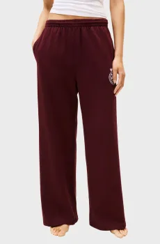 Женские бордовые брюки WIDE Бордовый L Tommy Hilfiger UW0UW06081