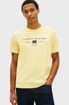 Мужская желтая футболка BRAND LOVE MONO STACK Желтый XL Tommy Hilfiger MW0MW42365