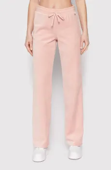 Женские персиковые велюровые спортивные брюки ES G-CHARM LOGO Оранжевый L Guess W1BQ12.K9DT1