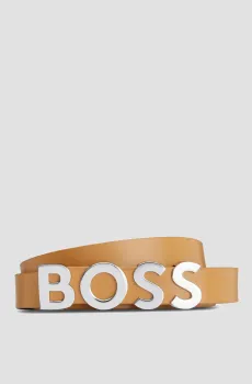 Женский бежевый кожаный ремень Бежевый 70 BOSS 50491762;260