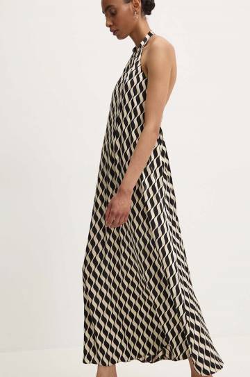 Платье Answear Lab цвет чёрный maxi расклешённая Платье Answear Lab цвет чёрный maxi расклешённая