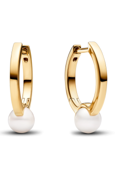 Сережки хупи з перлинами