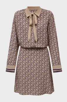 Женское бежевое платье с узором MONOGRAM PRINT DRESS Бежевый 38 Gant 4503341