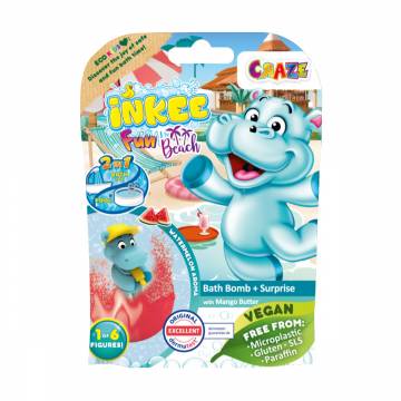 Детская ароматная бомбочка для ванны Craze Inkee Bath Bomb With Surprise Бегемотики, с фигуркой-сюрприз, от 3 лет, 100 г Детская ароматная бомбочка для ванны Craze Inkee Bath Bomb With Surprise Бегемотики, с фигуркой-сюрприз, от 3 лет, 100 г