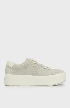 Женские бежевые сникерсы FLATFORM CUP LACE UP W/ML FELT Бежевый 40 Calvin Klein HW0HW02325