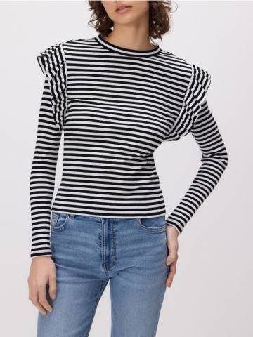 Reserved - Трикотажний лонгслів з воланами - різнобарвний - ZR405-MLC