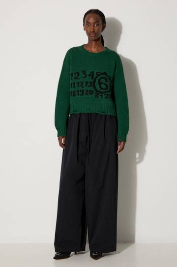 Шерстяной свитер MM6 Maison Margiela женский цвет зелёный тёплый S62HL0029.M13074 Шерстяной свитер MM6 Maison Margiela женский цвет зелёный тёплый S62HL0029.M13074