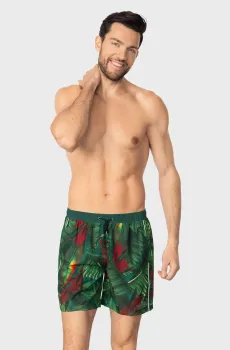 Мужские зеленые плавательные шорты с узором Зеленый XXL MARC&ANDRE MS26-04