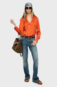 Женская оранжевая блуза Tink Оранжевый XS ZADIG&VOLTAIRE WWSH00021_TANGERINE