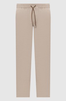 Бежевые брюки с льном