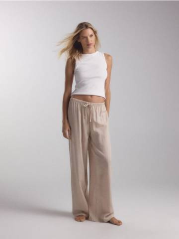 Reserved - LADIES` PANTS - нюдовий - 187EY-02X Reserved - LADIES` PANTS - нюдовий - 187EY-02X