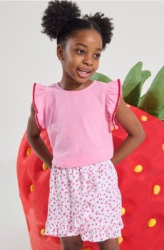 Шорти з запахом спереду з візерунком полуниць - різнобарвний