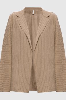 Коричневый кардиган из шелка и льна